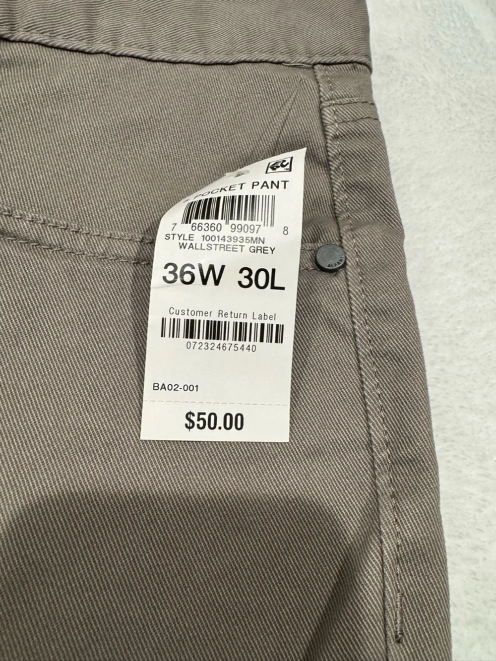 NWT - Alfani Men's Casual Straight-Leg‎ Pants in Khaki - 36x30